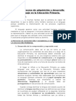 Tema 17 Proceso de Adquisicion y Desarrollo Del Lenguaje en La Educacion Primaria