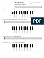 Worksheet 0011 Piano Keys and Notes On The Staff New