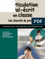 L&#39 Articulation Oral-Écrit en Classe, Une Diversité de Pratique