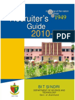 BIT Sindri Recruitersguide 2010 11 PDF