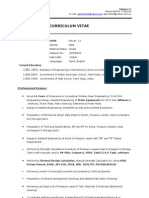 CV For Static Equipment Design Engineer