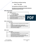 Institute of Distance and Open Learning Date: 2 Nov. 2010 Assignment Questions For MCA Sem. VI (OLD)