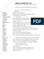 Ce Bible Vocabulary List: You Will Need These Definitions For Part (A) of The Bible Sections