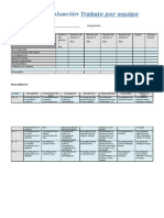 Rubrica de Evaluación Trabajo Por Equipo