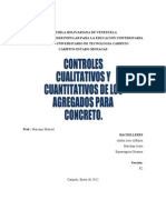 Controles Cualitativos y Cuantitativos de Los Agregados para Concreto