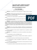 Codigo de Procedimientos Civiles para El Estado de Sonora