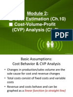 Cost Estimation (Ch.10) Cost-Volume-Profit