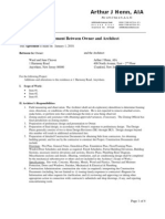 Arthur J Henn, AIA: Agreement Between Owner and Architect