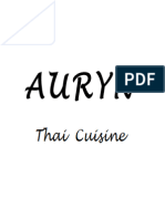 AURYN Menu