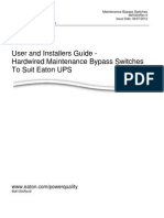 User and Installers Guide - Hardwired Maintenance Bypass Switches To Suit Eaton UPS