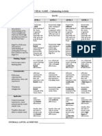 The Be Real Game Assessment Rubric Handout