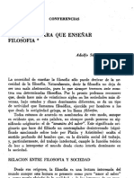 Adolfo Sánchez Vázquez - Por Qué y para Qué Enseñar Filosofía.