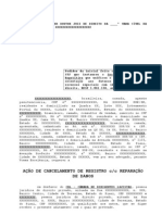 AÇÃO DE CANCELAMENTO DE REGISTRO CC REPARAÇÃO DE DANOS