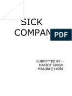 Sick Company: Submitted By:-Harjot Singh MBA (B&I) 14058