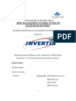 Winter Project Report (Mba) "Risk Management in Debt Funds of State Bank of India"