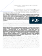 La Influencia de Los Medios de Comunicación en La Sociedad Contemporanea