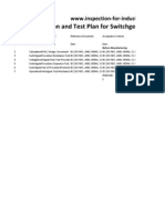 Inspection and Test Plan For Switchgear