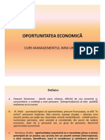 Oportunitatea Economica - Curs IMM