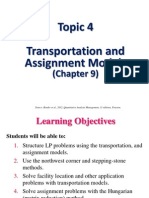 Topic 4 Transportation and Assignment Models - Chapter 9