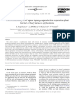 Theoretical Analysis of A Pure Hydrogen Production Separation Plant For Fuel Cells Dynamical Applications