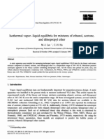 Isothermal Vapor-Liquid Equilibria For Mixtures of Ethanol, Acetone, and Diisopropyl Ether