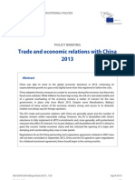 Trade and Economic Relations With China 2013