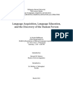 Language Acquisition, Language Education, and The Discovery of The Human Person