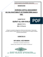 Thesis On Effect of Working Capitl Management On Profiability of Business