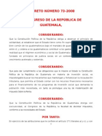 Ley Del Impuesto de Solidaridad Decreto 73-2008