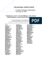 Reforma Constitucional de 1994. Argentina. Debate Del 28 de Julio de 1994