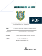 La Clasificación de Procedimientos Administrativos