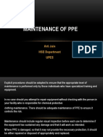 Maintenance of PPE