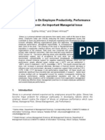 Impact of Stress On Employee Productivity, Performance and Turnover An Important Managerial Issue