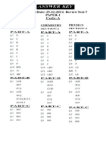 Answer Key: 11 PQRS (Date: 25-12-2011) Review Test-7 Paper-1