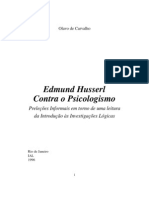 CARVALHO, Olavo De. Edmund Husserl Contra o Psicologismo