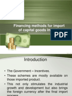 Financing Methods For Import of Capital Goods in India