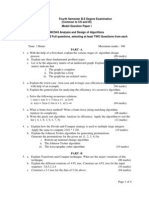 Fourth Semester B.E Degree Examination (Common To CS and IS) Model Question Paper I 06CS43 Analysis and Design of Algorithms