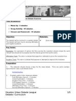 Lesson Plan - Classroom Debate Exercise