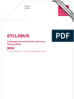 Syllabus Thinking Skills