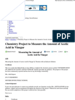 Chemistry Project To Measure The Amount of Acetic Acid in Vinegar