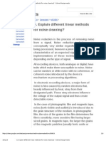 Solved Assignments: Q. Explain Different Linear Methods For Noise Cleaning?