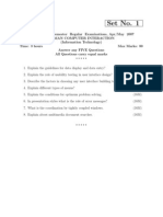 Human Computer Interaction May 2007 Question Paper