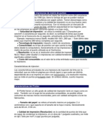 Características de Las Impresoras de Matriz de Puntos