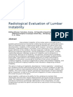 Radiological Evaluation of The Lumbar Instability