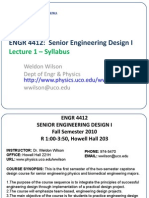 ENGR 4412: Senior Engineering Design I: Lecture 1 - Syllabus