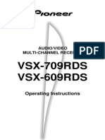 Pioneer VSX 609 RDS Manual