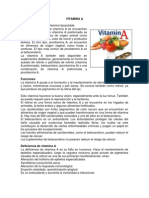 Vitamina, Funciones y Deficiencias