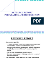 Research Report Preparation and Presentation