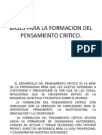 Bases para La Formacion Del Pensamiento Critico