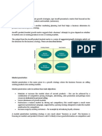 Ansoff Matrix: Market Penetration